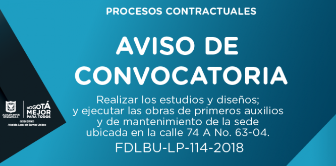 Aviso de convocatoria FDLBU-LP-114-2018