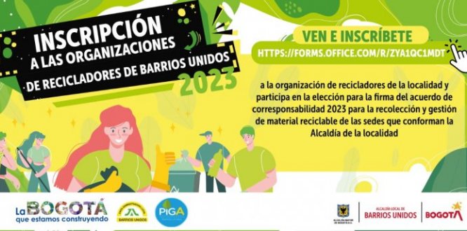 Inscripción a las organizaciones de recicladores de Barrios Unidos