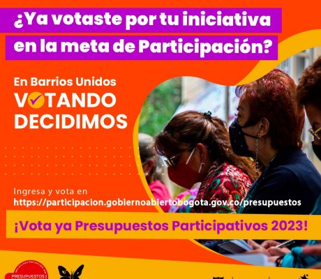 Vota por las mejores propuestas para Barrios Unidos en Presupuestos Participativos