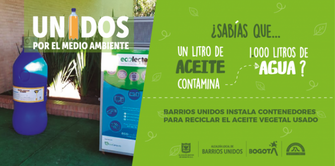 Barrios Unidos instala contenedores para reciclar el aceite vegetal usado.