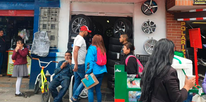 Inspección, Vigilancia y Control a establecimientos que comercian llantas en el barrio La Paz