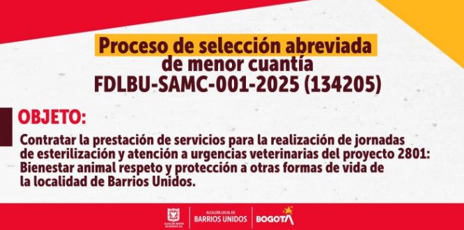 Proceso de selección abreviada de menor cuantía FDLBU-SAMC-001-2025 (134205)