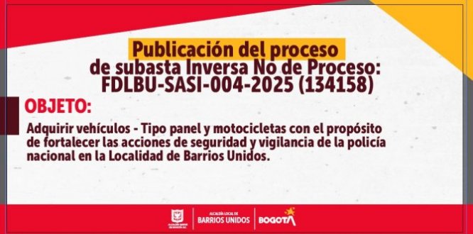 Proceso de Subasta Inversa FDLBU-SASI-004-2025 (134158)