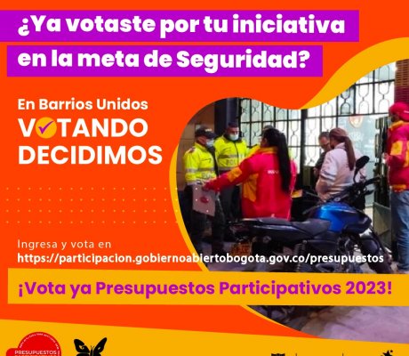 Vota por las mejores propuestas para Barrios Unidos en Presupuestos Participativos