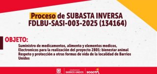 Publicación de Proceso de Subasta Inversa FDLBU-SASI-003-2025 (134164)