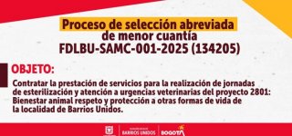 Proceso de selección abreviada de menor cuantía FDLBU-SAMC-001-2025 (134205)